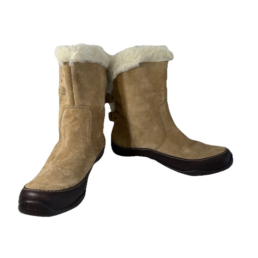 The North Face Leather Winter Snow Boots Sherpa Women's Size 9 No Box - Picture 5 of 8